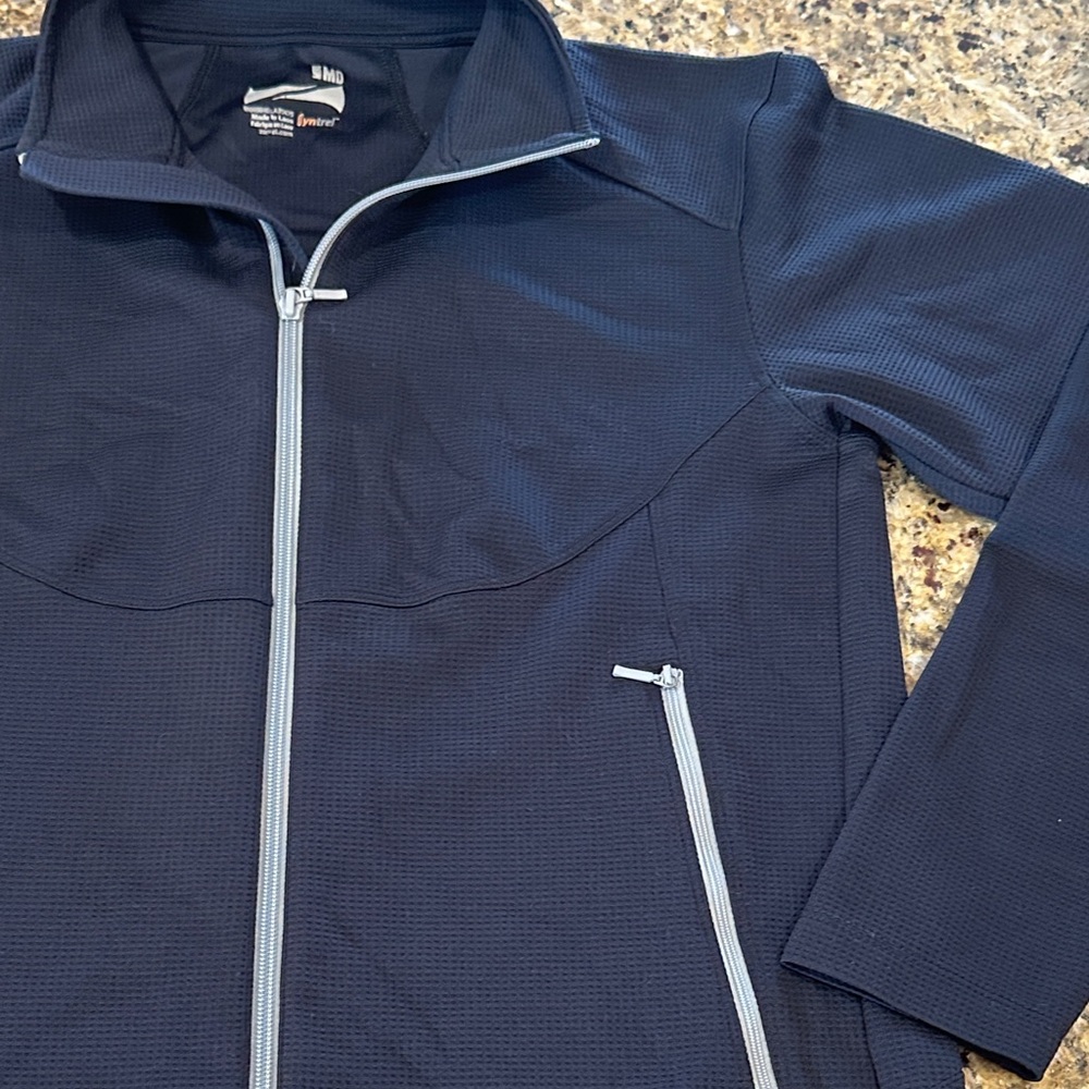 Men's Classic Black Track Jacket with Gray Accents - Picture 3 of 6